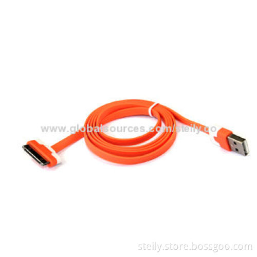 100cm New Color Noodle-shaped USB Data Cable, Applicable for Apple's All 30-pin Interface Models